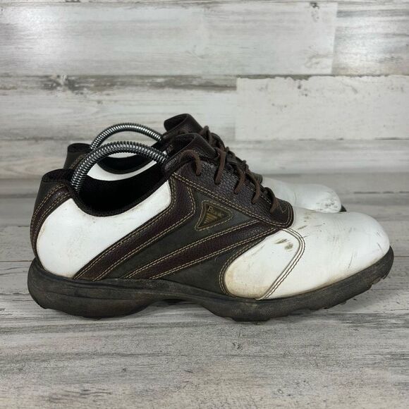 Etonic Mens‎ Golf Shoes Brown White Oxford Leather Size 9 US - Picture 1 of 9